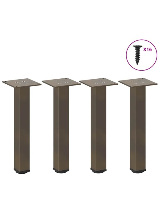 Sohvapöydän jalat 4 kpl luonnonvärinen teräs 42-44 cm teräs