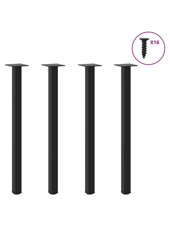 Konsolipöydän jalat 4 kpl musta 72-74 cm teräs