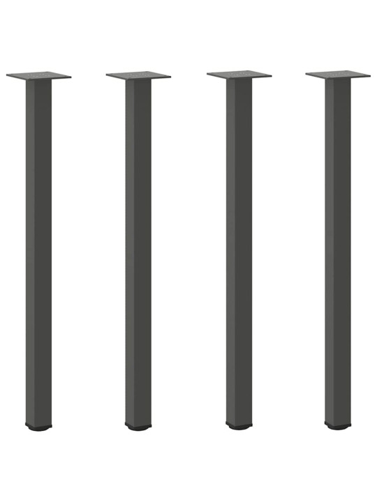Konsolipöydän jalat 4 kpl antrasiitti 72-74 cm teräs