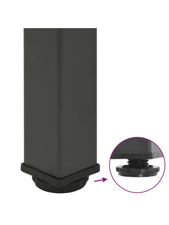 Konsolipöydän jalat 4 kpl antrasiitti 72-74 cm teräs