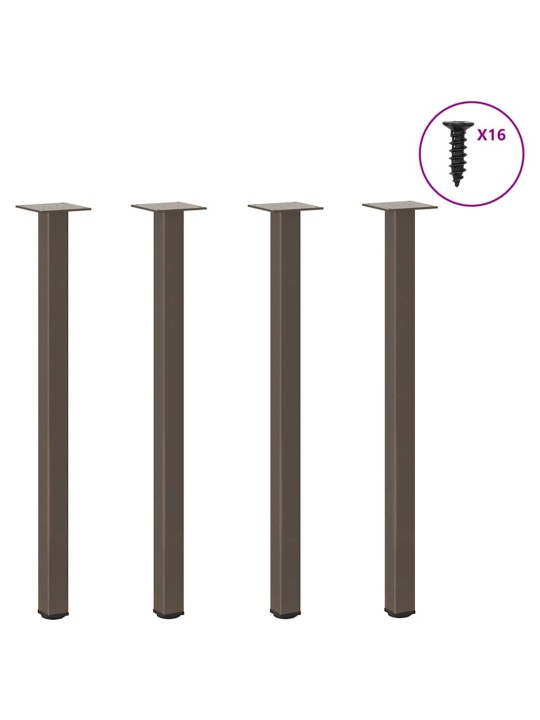 Konsolipöydän jalat 4 kpl luonnonvärinen teräs 72-74 cm teräs