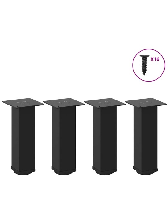 Sohvapöydän jalat 4 kpl musta 30-32 cm teräs