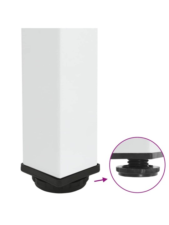 Sohvapöydän jalat 4 kpl valkoinen 42-44 cm teräs