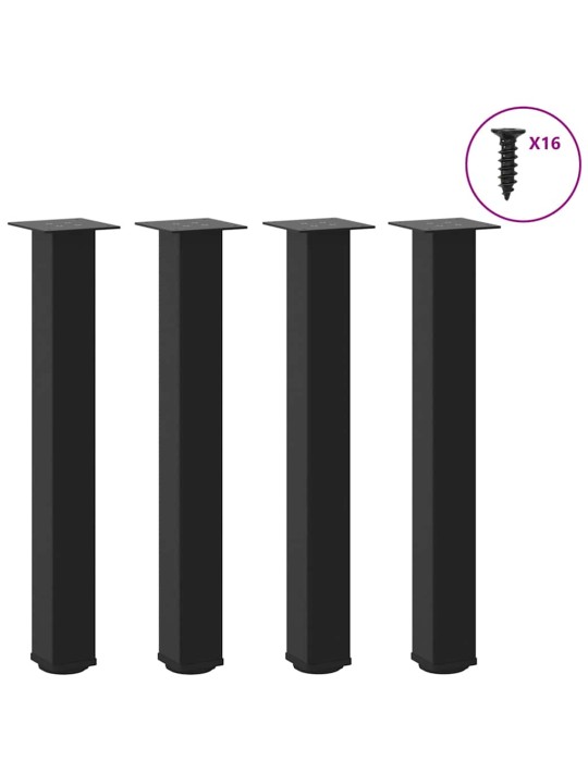 Konsolipöydän jalat 4 kpl musta 72-74 cm teräs
