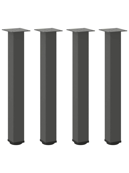 Konsolipöydän jalat 4 kpl antrasiitti 72-74 cm teräs