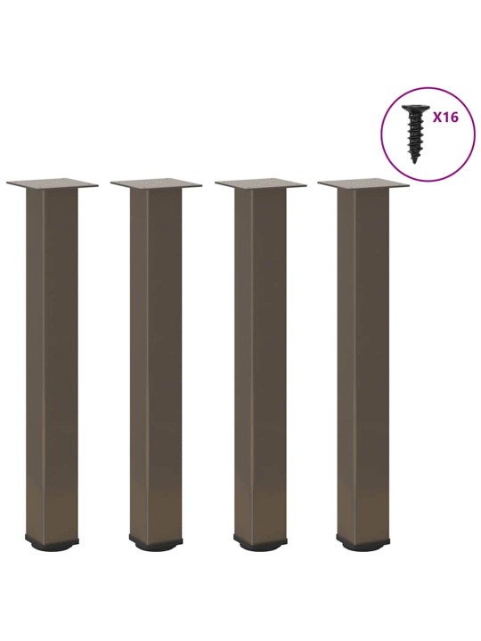 Konsolipöydän jalat 4 kpl luonnonvärinen teräs 72-74 cm teräs