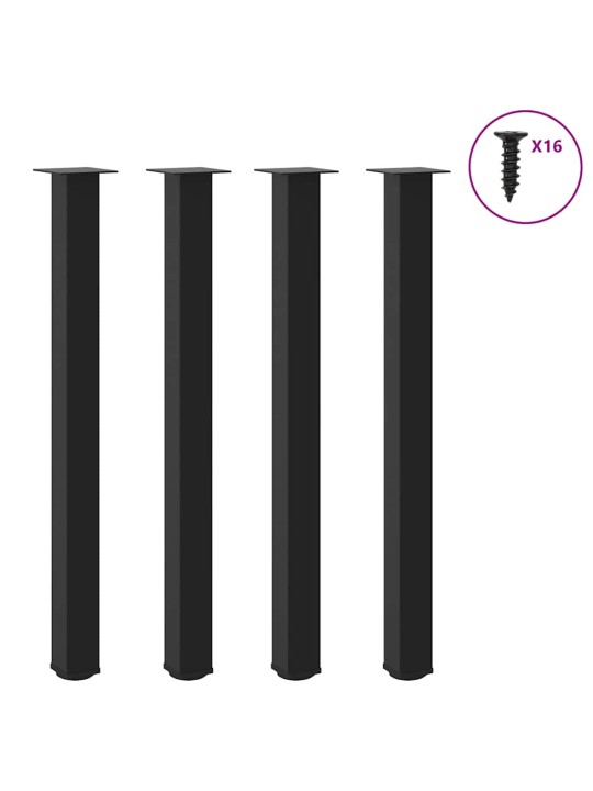 Baaripöydän jalat 4 kpl musta 110-112 cm teräs
