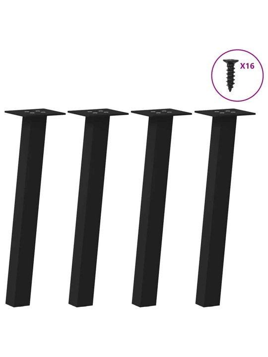 Sohvapöydän jalat 4 kpl musta 30 cm teräs