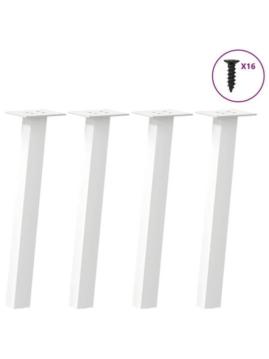 Sohvapöydän jalat 4 kpl valkoinen 42 cm teräs