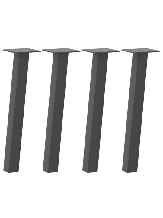 Sohvapöydän jalat 4 kpl antrasiitti 42 cm teräs