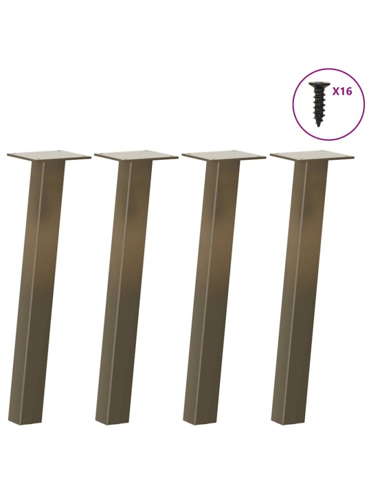 Sohvapöydän jalat 4 kpl luonnonvärinen teräs 42 cm teräs