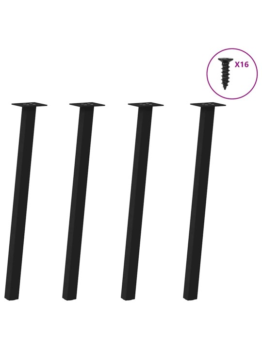 Konsolipöydän jalat 4 kpl musta 72 cm teräs