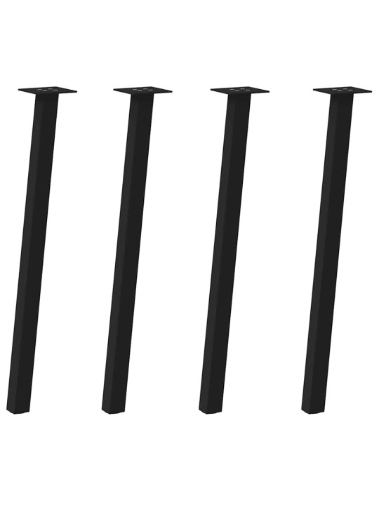 Konsolipöydän jalat 4 kpl musta 72 cm teräs