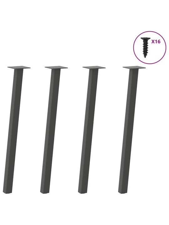 Konsolipöydän jalat 4 kpl antrasiitti 72 cm teräs