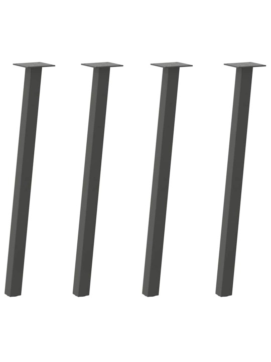 Konsolipöydän jalat 4 kpl antrasiitti 72 cm teräs