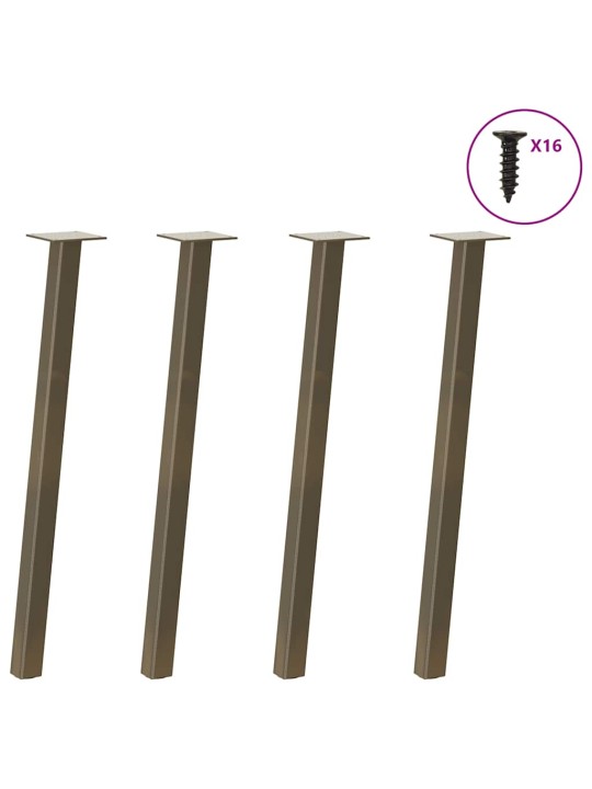 Konsolipöydän jalat 4 kpl luonnonvärinen teräs 72 cm teräs