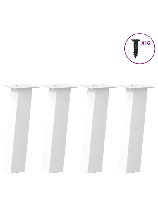 Sohvapöydän jalat 4 kpl valkoinen 42 cm teräs