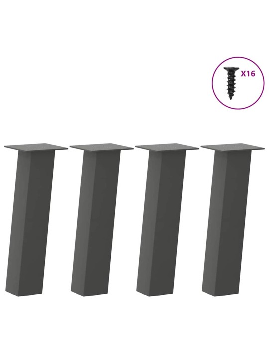 Sohvapöydän jalat 4 kpl antrasiitti 42 cm teräs