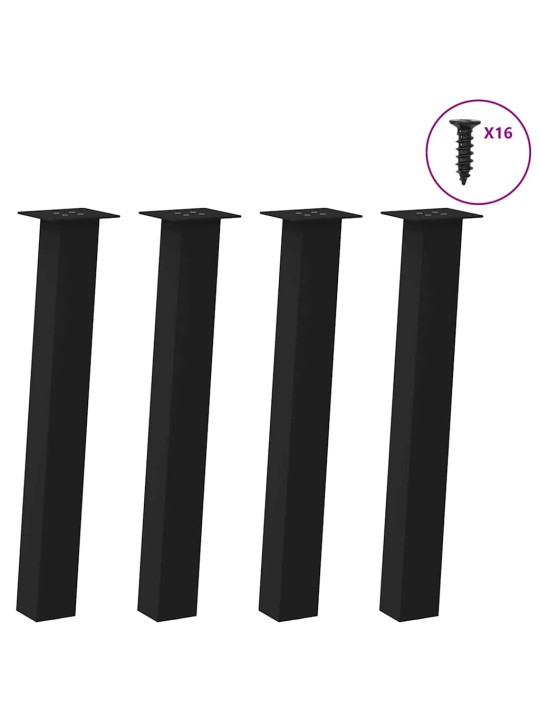 Konsolipöydän jalat 4 kpl musta 72 cm teräs