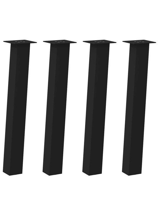 Konsolipöydän jalat 4 kpl musta 72 cm teräs