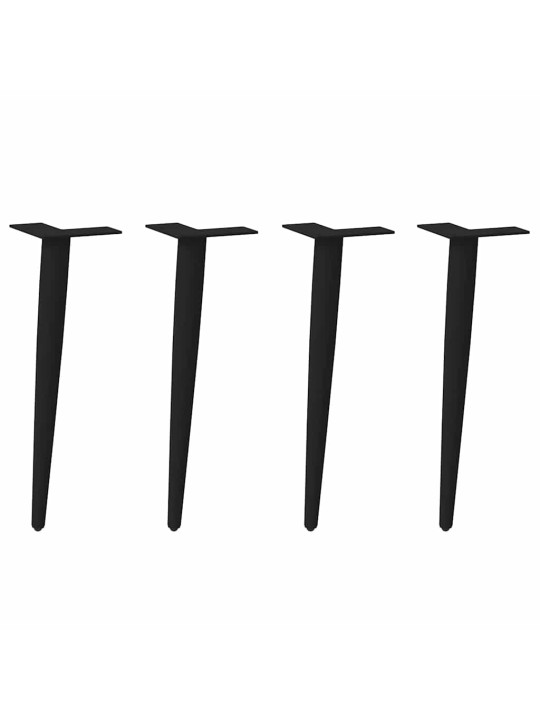 Sohvapöydän jalat kartiomaiset 4 kpl musta 42-43 cm teräs