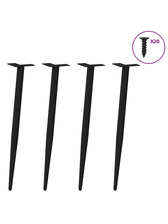 Konsolipöydän jalat kartiomaiset 4 kpl musta 72-73 cm teräs