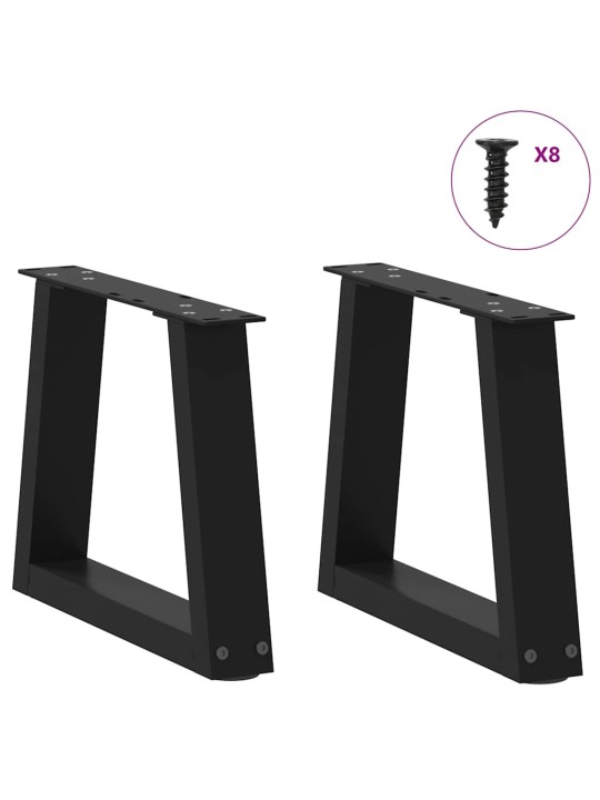 Sohvapöydän jalat v-muotoiset 2 kpl musta 30x(30-31,3) cm teräs