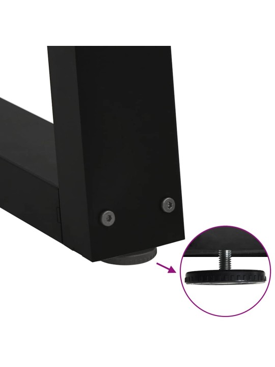 Sohvapöydän jalat v-muotoiset 2 kpl musta 30x(30-31,3) cm teräs
