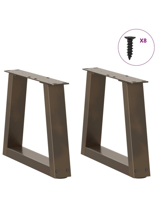 Sohvapöydän jalat v-muotoiset 2 kpl luonnonvärinen teräs 30x(30-31,3) cm teräs