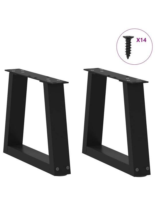 Sohvapöydän jalat v-muotoiset 2 kpl musta 40x(30-31,3) cm teräs