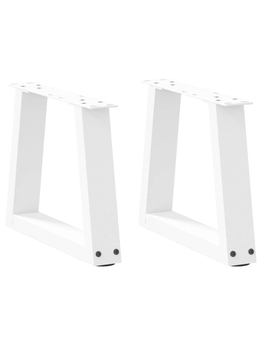 Sohvapöydän jalat v-muotoiset 2 kpl valkoinen 40x(30-31,3) cm teräs