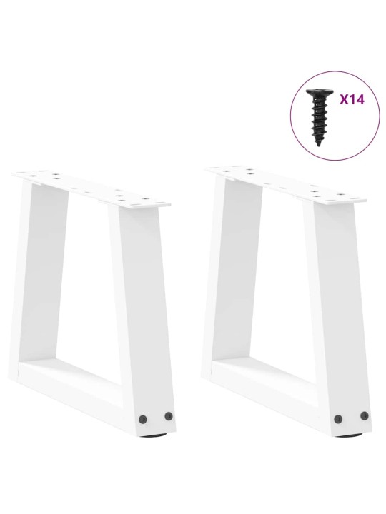 Sohvapöydän jalat v-muotoiset 2 kpl valkoinen 40x(30-31,3) cm teräs