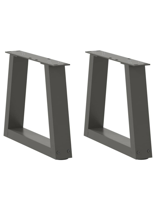 Sohvapöydän jalat v-muotoiset 2 kpl antrasiitti 40x(30-31,3) cm teräs