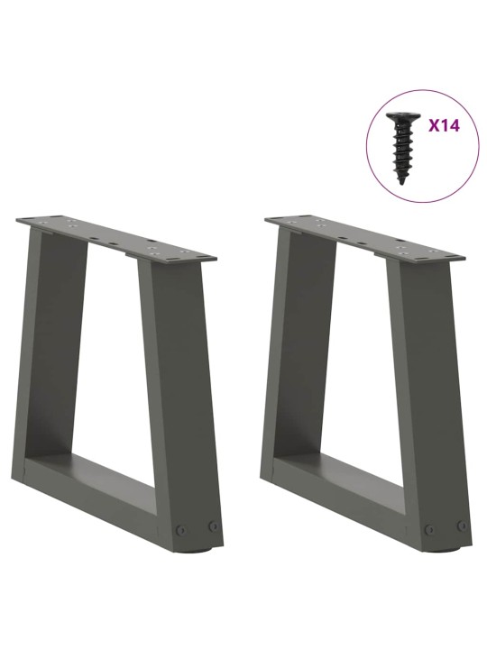 Sohvapöydän jalat v-muotoiset 2 kpl antrasiitti 40x(30-31,3) cm teräs