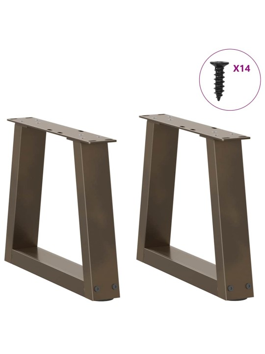 Sohvapöydän jalat v-muotoiset 2 kpl luonnonvärinen teräs 40x(30-31,3) cm teräs