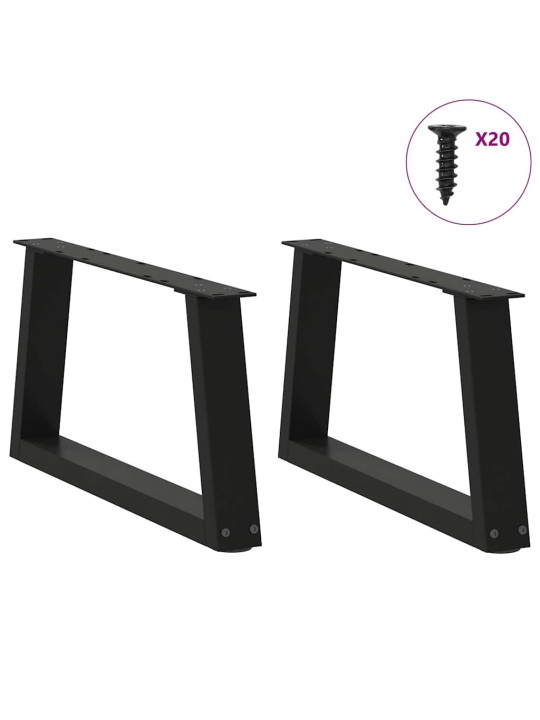 Sohvapöydän jalat v-muotoiset 2 kpl musta 50x(30-31,3) cm teräs