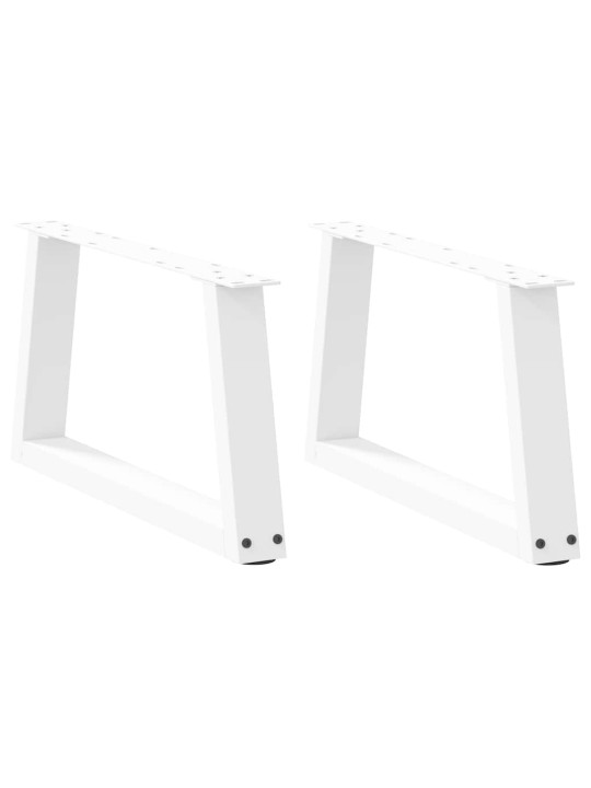 Sohvapöydän jalat v-muotoiset 2 kpl valkoinen 60x(30-31,3) cm teräs