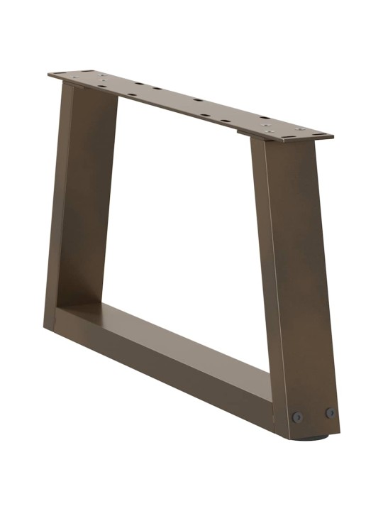 Sohvapöydän jalat v-muotoiset 2 kpl luonnonvärinen teräs 60x(30-31,3) cm teräs