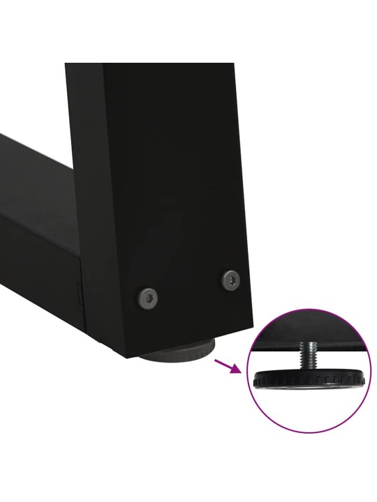 Sohvapöydän jalat v-muotoiset 2 kpl musta 70x(30-31,3) cm teräs