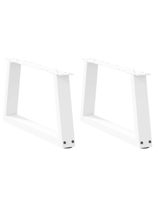 Sohvapöydän jalat v-muotoiset 2 kpl valkoinen 70x(30-31,3) cm teräs