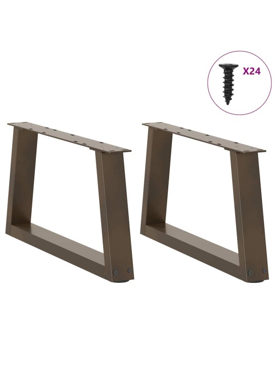 Sohvapöydän jalat v-muotoiset 2 kpl luonnonvärinen teräs 70x(30-31,3) cm teräs