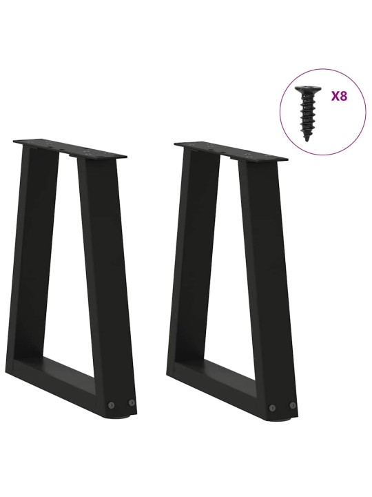 Sohvapöydän jalat v-muotoiset 2 kpl musta 28x(42-43,3) cm teräs
