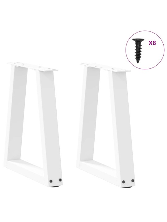 Sohvapöydän jalat v-muotoiset 2 kpl valkoinen 28x(42-43,3) cm teräs