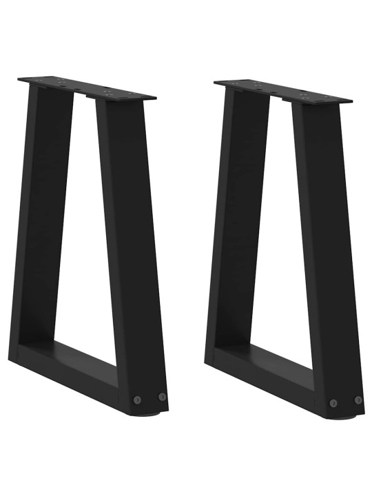 Sohvapöydän jalat v-muotoiset 2 kpl musta 38x(42-43,3) cm teräs