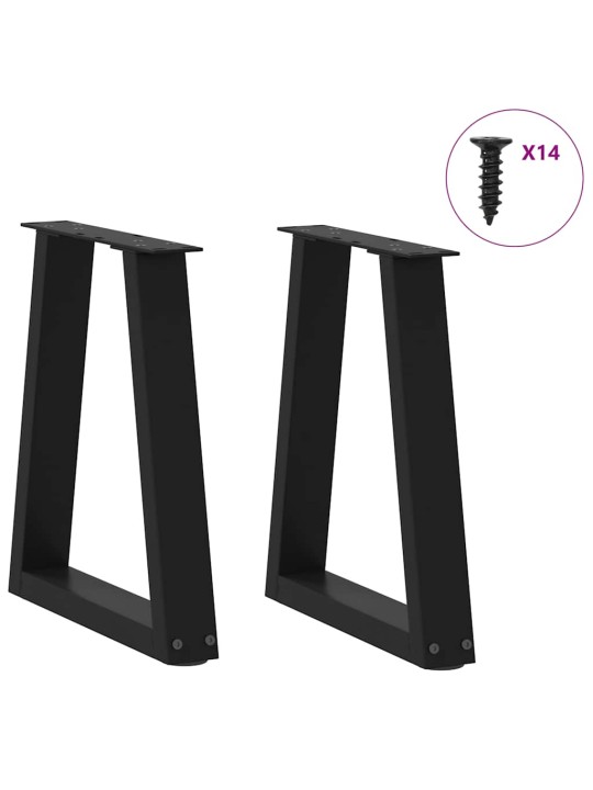 Sohvapöydän jalat v-muotoiset 2 kpl musta 38x(42-43,3) cm teräs