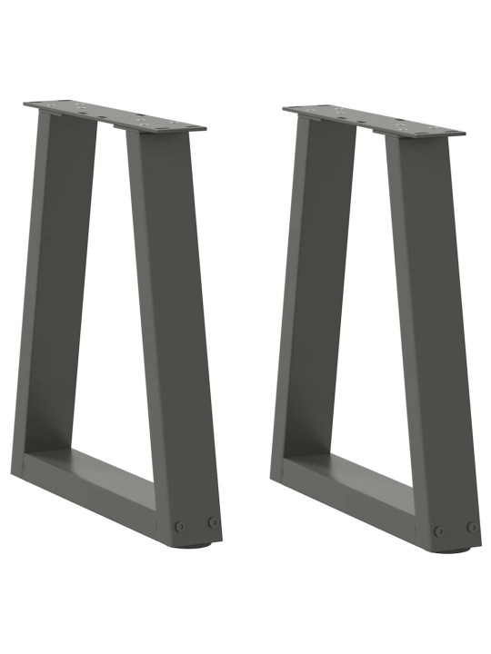 Sohvapöydän jalat v-muotoiset 2 kpl antrasiitti 38x(42-43,3) cm teräs