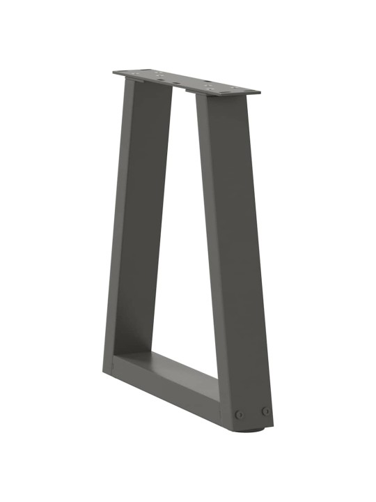 Sohvapöydän jalat v-muotoiset 2 kpl antrasiitti 38x(42-43,3) cm teräs