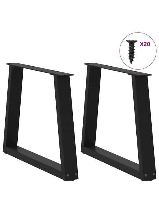Sohvapöydän jalat v-muotoiset 2 kpl musta 50x(42-43,3) cm teräs