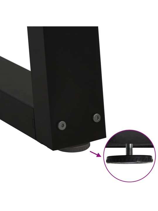Sohvapöydän jalat v-muotoiset 2 kpl musta 50x(42-43,3) cm teräs