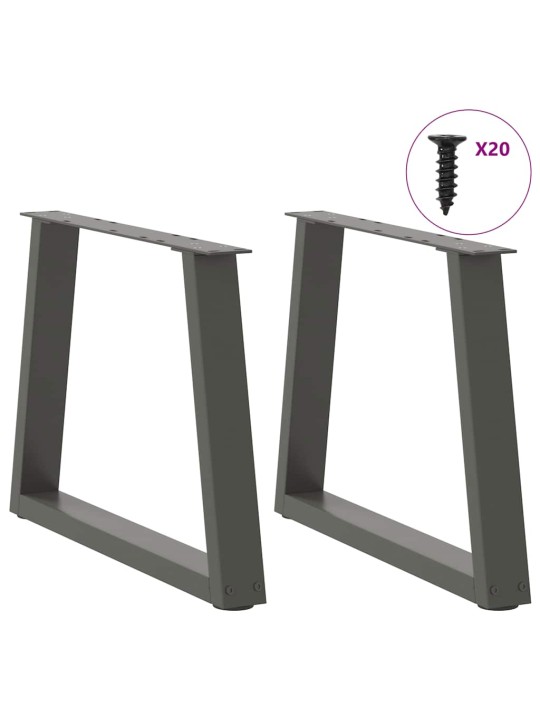 Sohvapöydän jalat v-muotoiset 2 kpl antrasiitti 50x(42-43,3) cm teräs